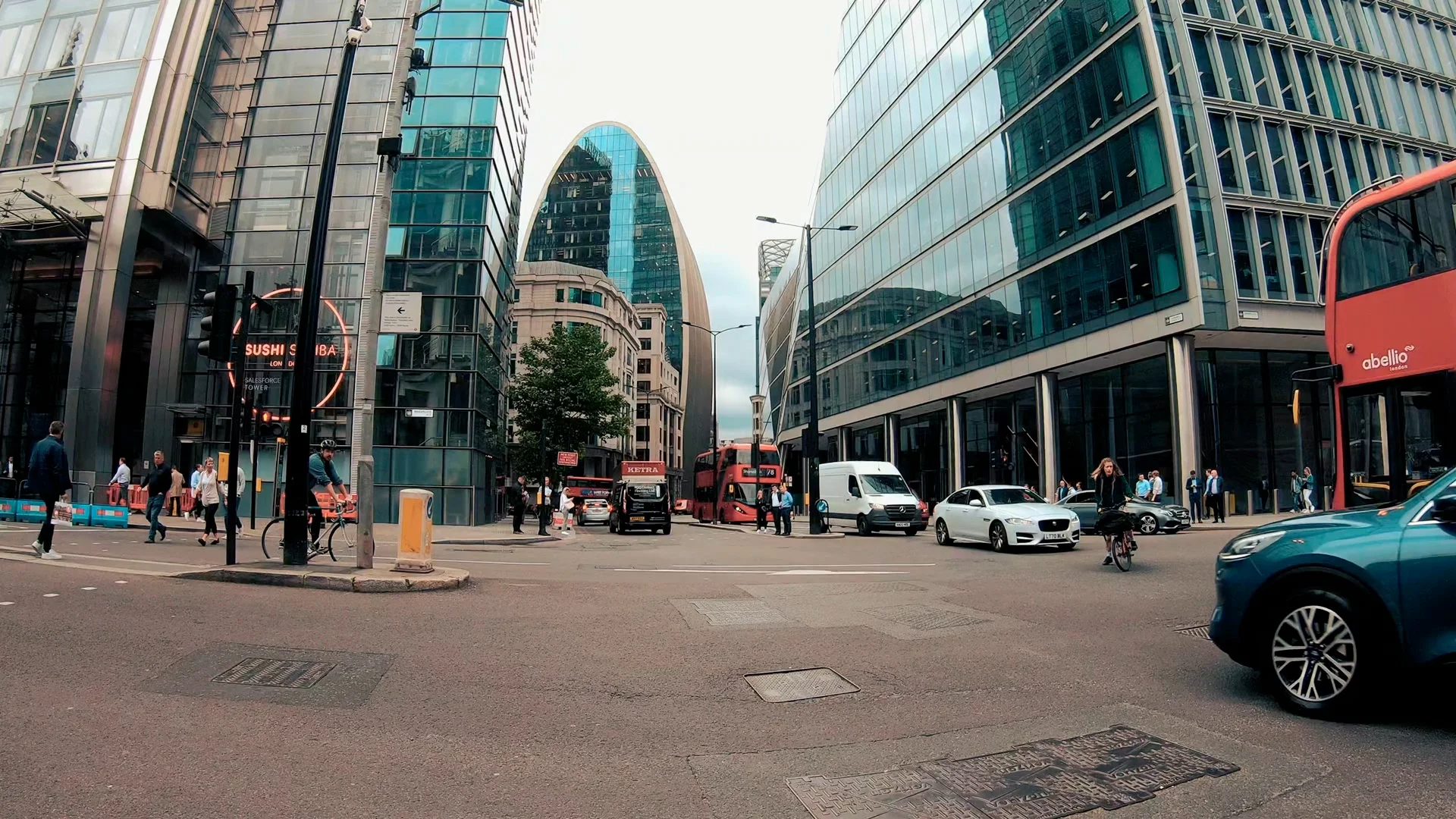 The movement of people and traffic at street level